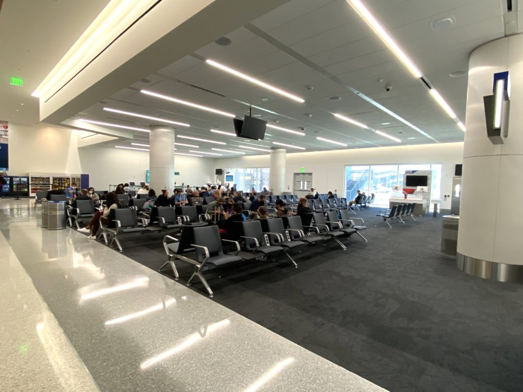 Delta Air Lines gates 30A and 30B inside Terminal 3 at Los Angeles International Airport (LAX).