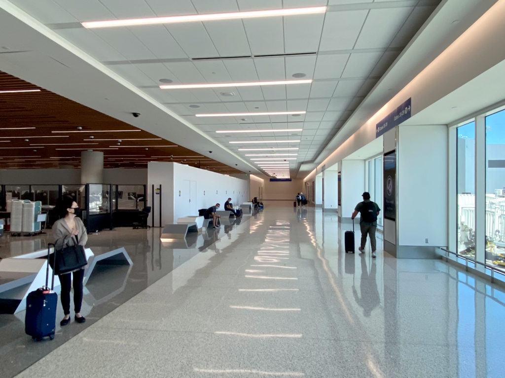 Walkway to the new Terminal 3 gates for Delta Air Lines at Los Angeles International Airport (LAX).