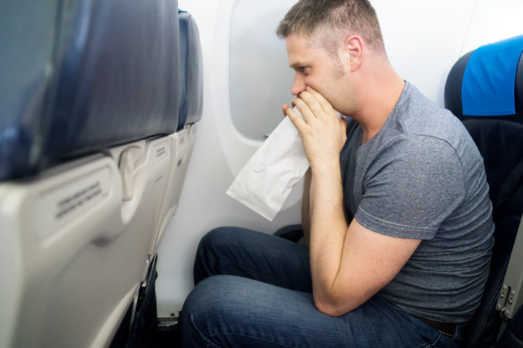 Man sick on airplane