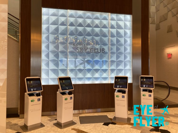 The lobby of the Delta Sky Club at Delta Air Lines' new Terminal C at LaGuardia Airport in Queens, New York (LGA).