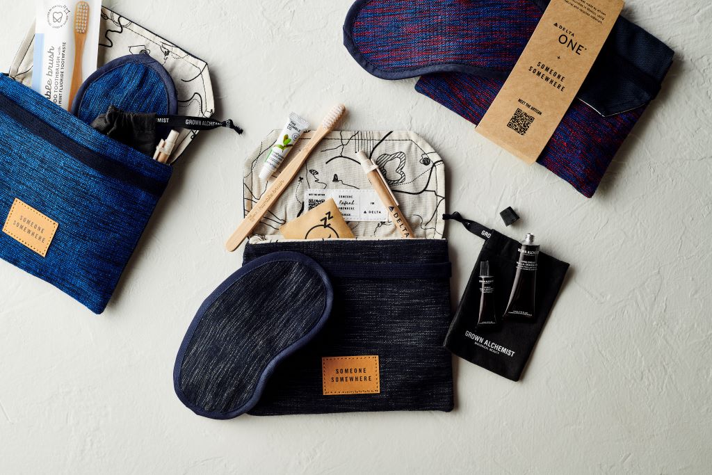 The sustainable Delta One amenity kit (Image courtesy of Delta Air Lines)