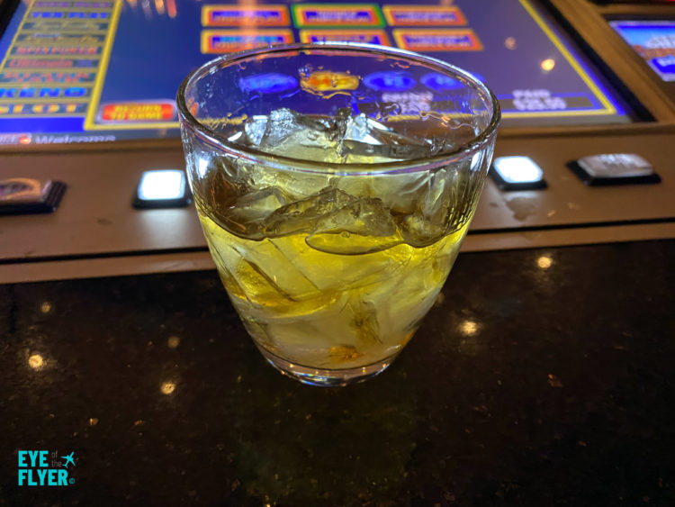A complimentary bourbon drink from the MGM Grand Lobby Bar. The drink was earned from MyVegas.