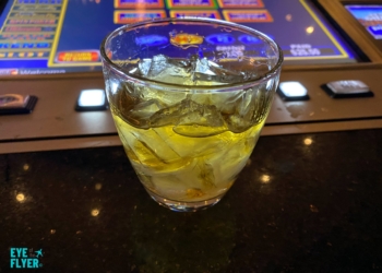 A complimentary bourbon drink from the MGM Grand Lobby Bar. The drink was earned from MyVegas.