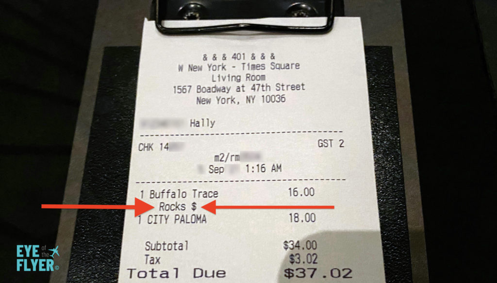 Does this receipt indicate that someone was really charged for ice in their beverage?