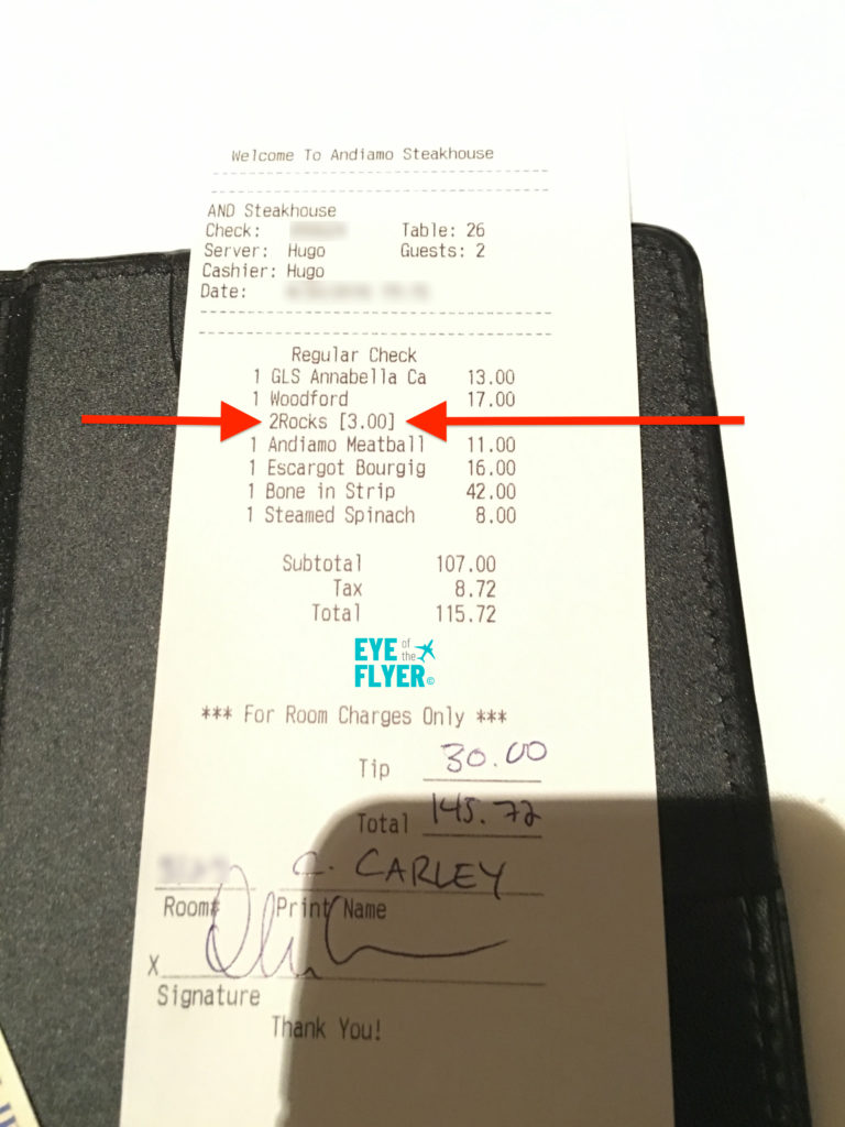 Does this receipt indicate that someone was really charged for ice in their beverage?