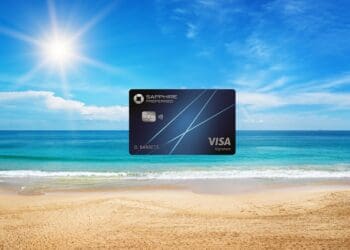 a credit card on a beach
