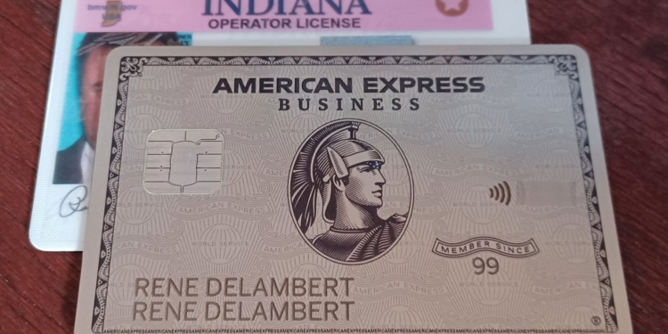 a credit card on a table