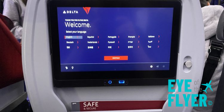Delta Premium Select IFE screen on a Delta 767-400.