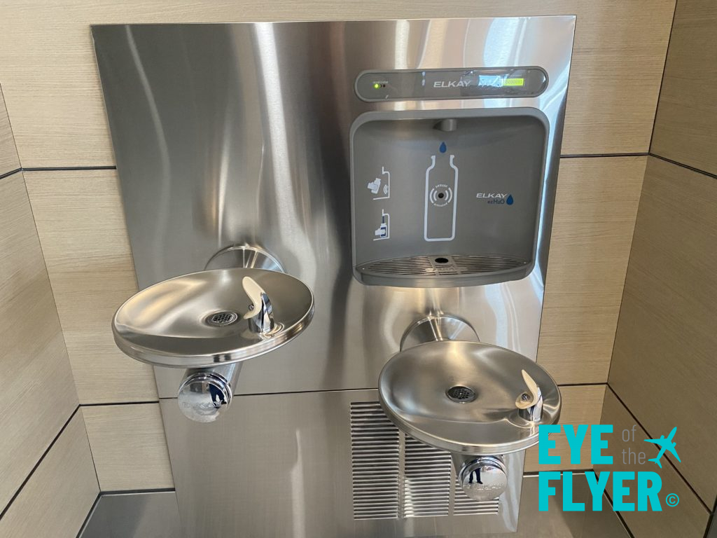 a water fountain with two water fountains