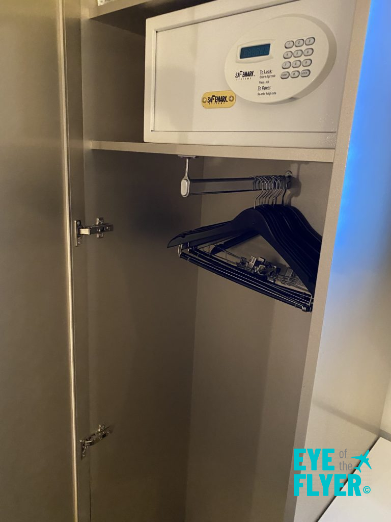 a safe with a door open