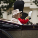 London, England - June 13, 2015: Queen Elizabeth II in an open carriage with Prince Philip for trooping the colour 2015 to mark the Queens official birthday, London, UK