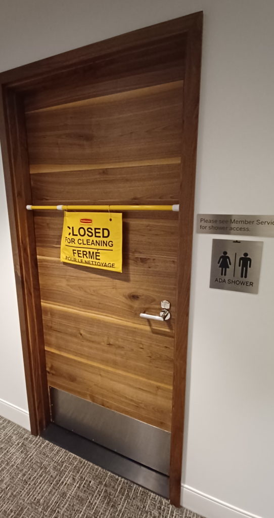 a door with a sign on it
