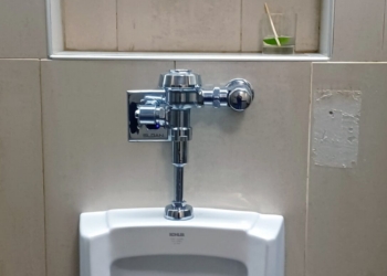 a urinal in a bathroom