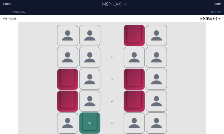 An upgrade to First Class on a Delta Air Lines A321