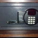 a black safe with a digital screen