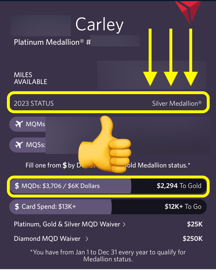 Delta Medallion status updated in the Fly Delta app