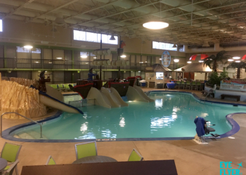 Pool area at the Holiday Inn in Fargo, North Dakota.