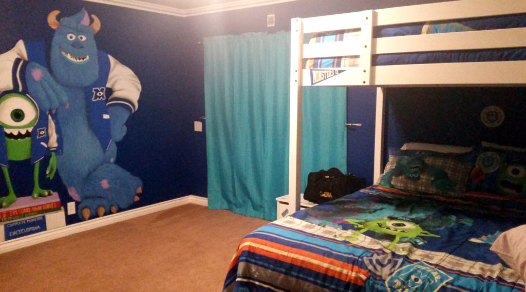Monsters Inc. room at an Anaheim Castle House