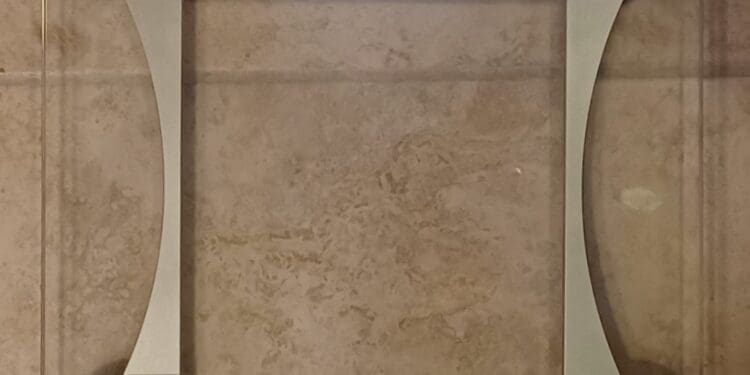 a scale with a blue screen