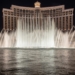 Las Vegas, USA - July 26, 2018: Bellagio Hotel and Casino and Bellagio fountain show as seen at night on July 26, 2018 in Las Vegas, Nevada. Las Vegas is one of the top tourist destinations in the world.