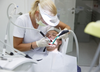 Woman at dental office