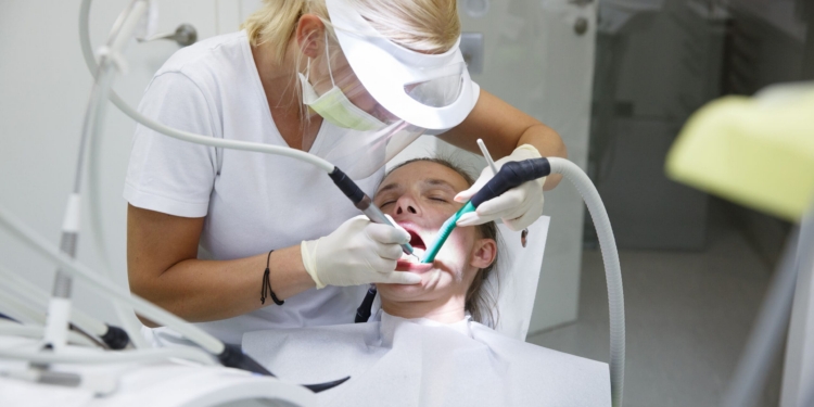 Woman at dental office