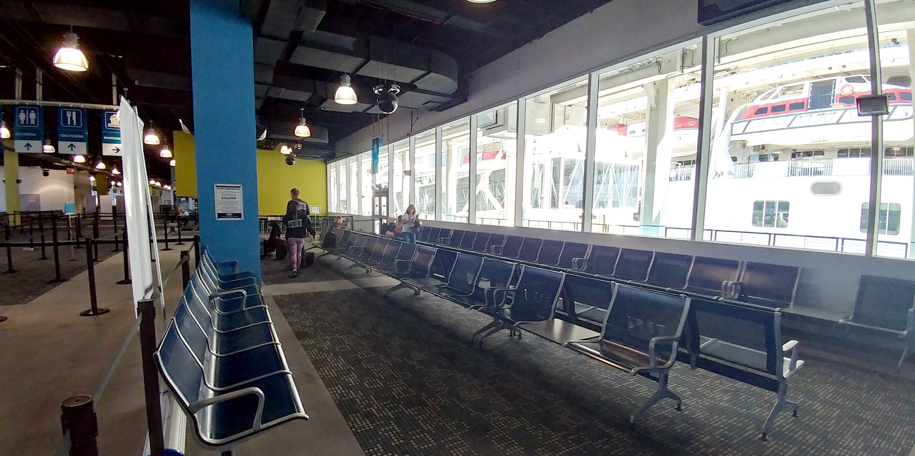 a row of chairs in a building