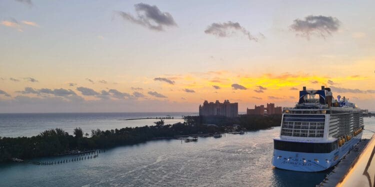 a cruise ship in the water