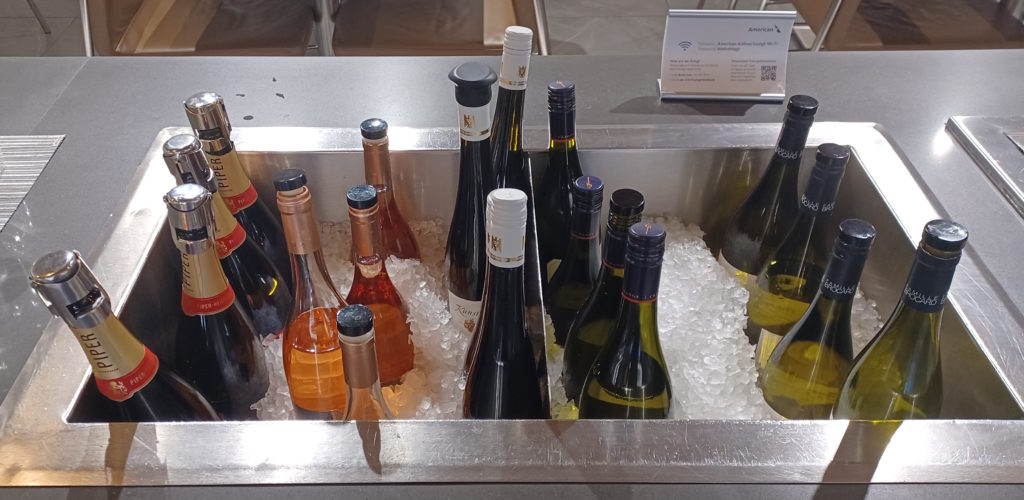 a group of bottles in ice