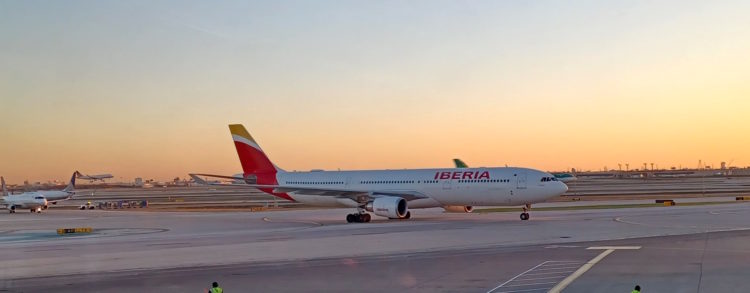 a large airplane on a runway