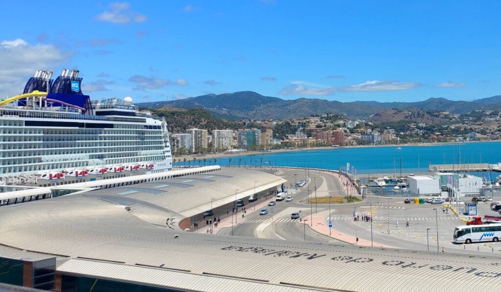 a cruise ship on a dock