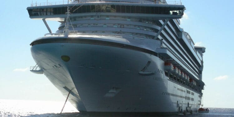 a large cruise ship in the water