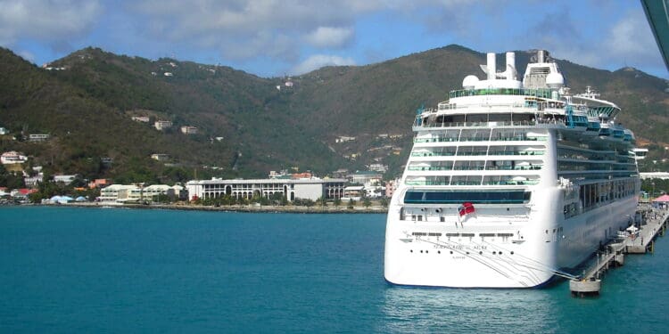 a cruise ship in the water
