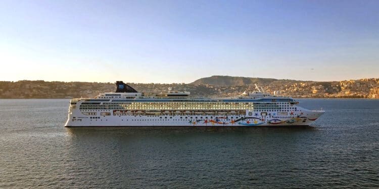 a large cruise ship in the water