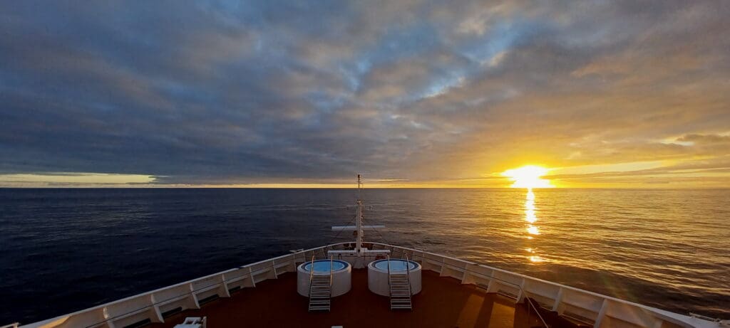 a sunset over the ocean