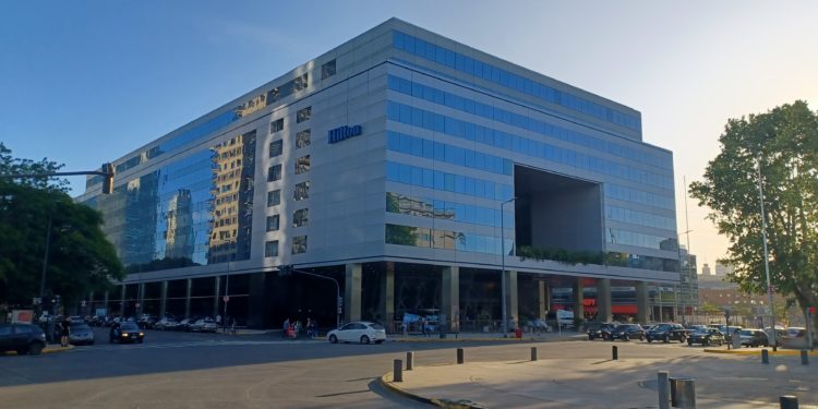 a building with a large entrance