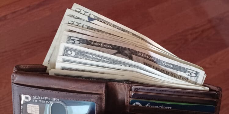 a wallet full of money