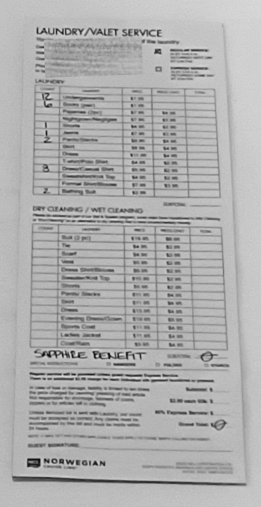 a paper with a list of cleaning materials