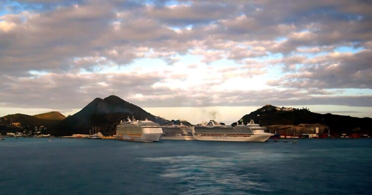 a cruise ships in the water