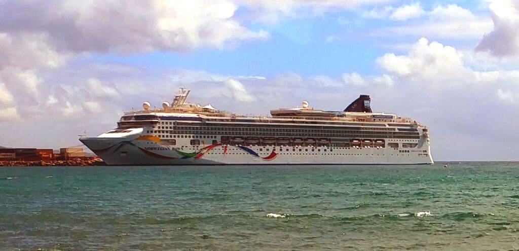 a cruise ship in the water