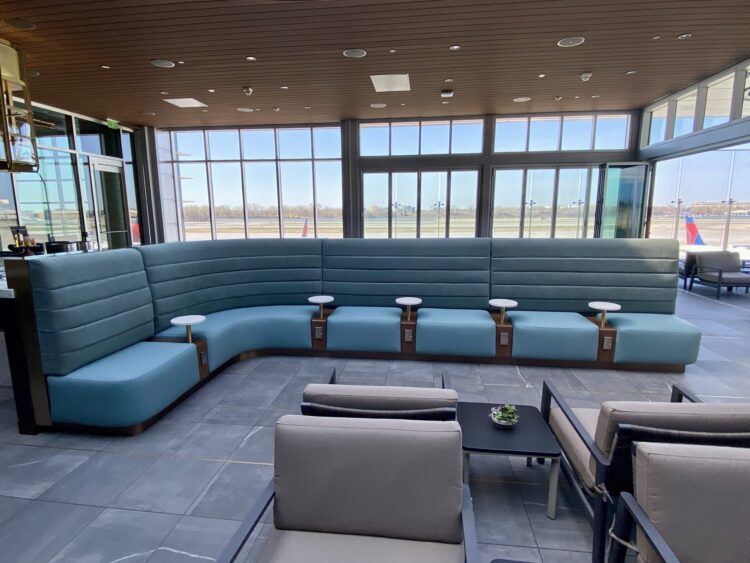 a room with a large window