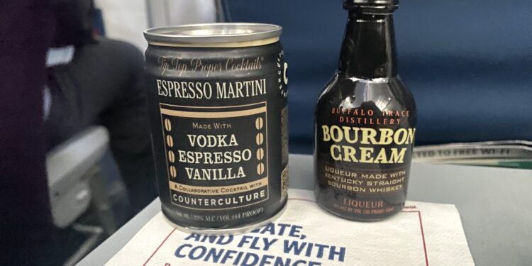 Tip Top Proper's canned espresso martini and Buffalo Trace Bourbon Cream