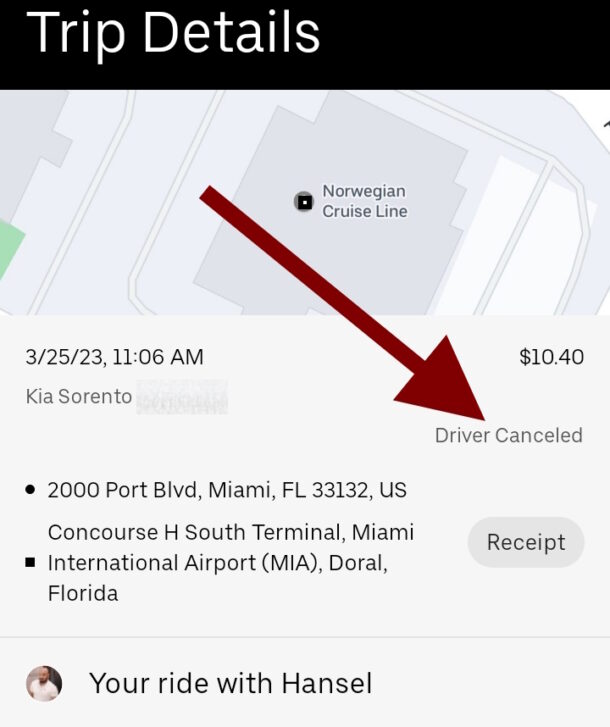 UBER Driver Canceled My Ride - UBER Billed Me Anyway. Complained And ...