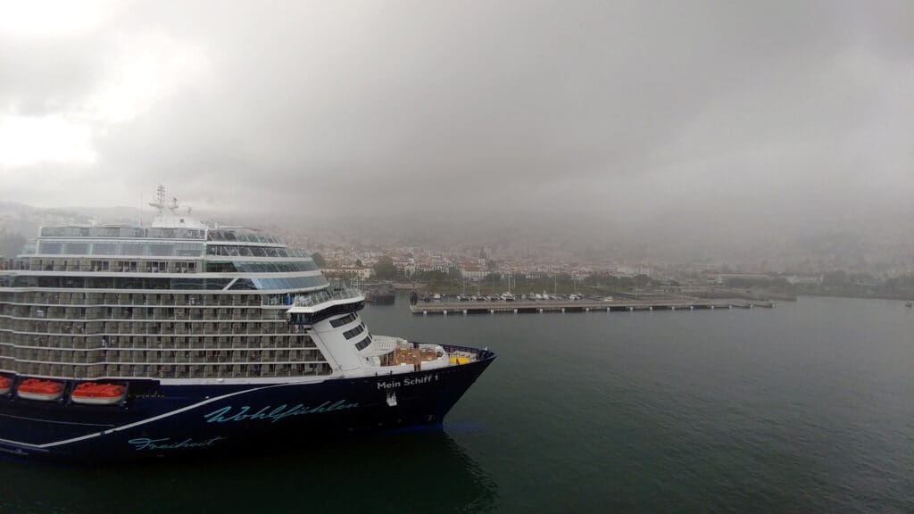 a cruise ship in the water