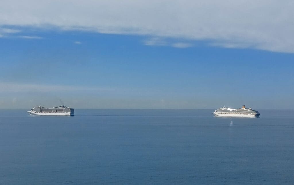 two ships in the ocean