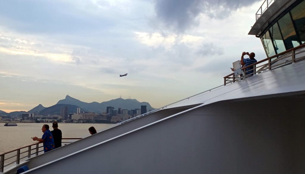 a plane flying over a body of water