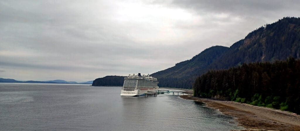 a cruise ship in the water