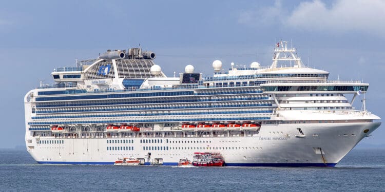 The "Princess Sapphire" is spotted anchoring near Koh Samui, Thailand, in 2015. (©iStock.com/intek1)