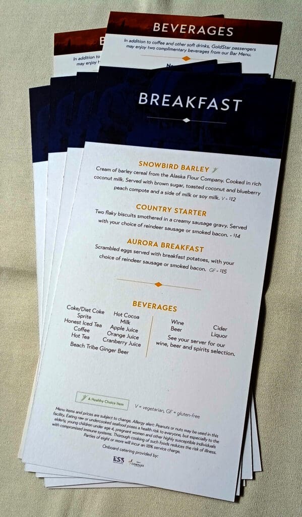 a group of menus on a table