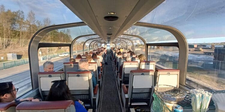 a group of people on a bus